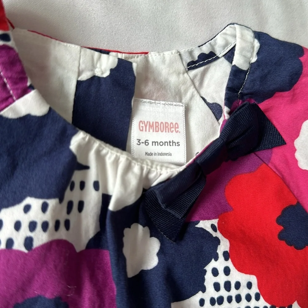 Girl’s Gymboree Floral Dress in Pink, Red, and Blue Size 3-6 Month